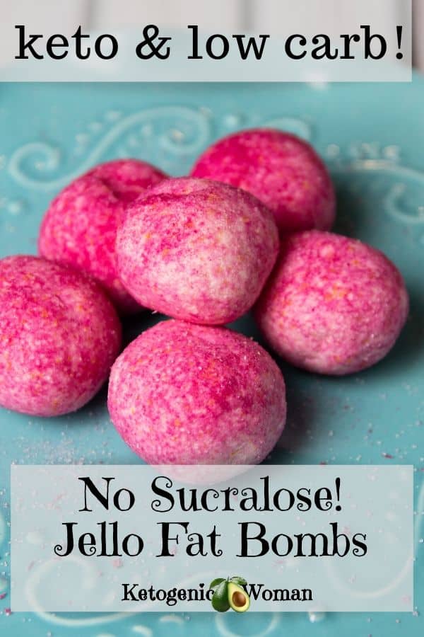 Pinterest graphic for non sucralose jello balls