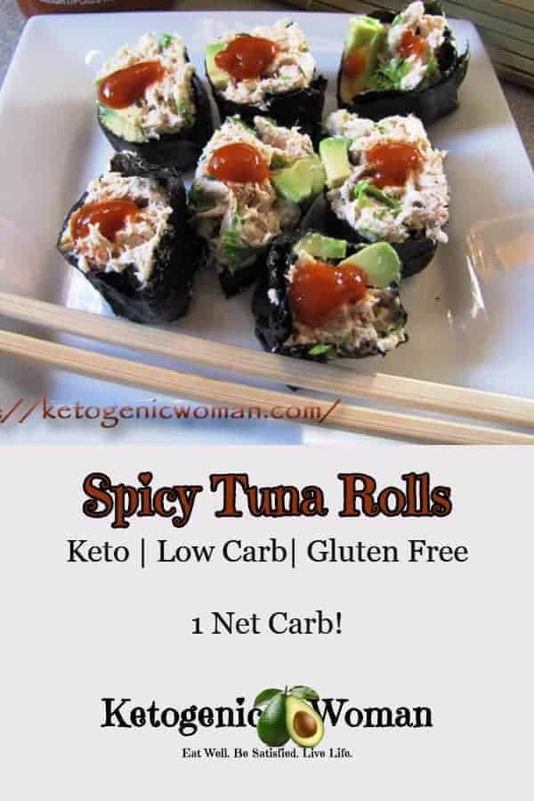 Keto Spicy Tuna Rolls. Simple keto and low carb sushi recipe!