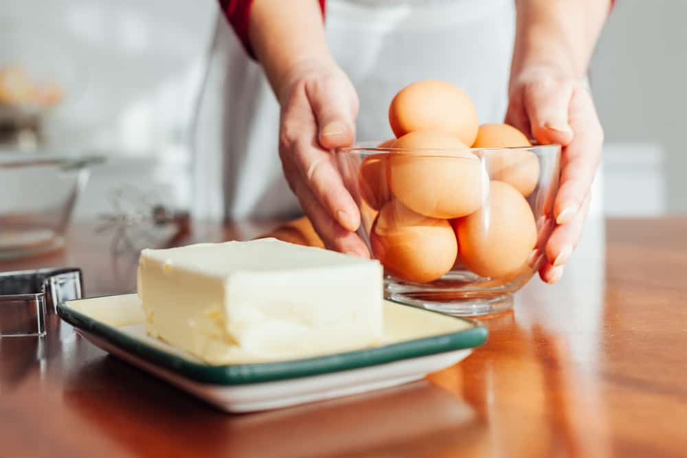 eggs and butter in kitchen