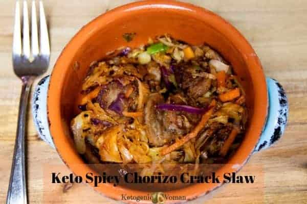 Family friendly keto low carb chorizo crack slaw