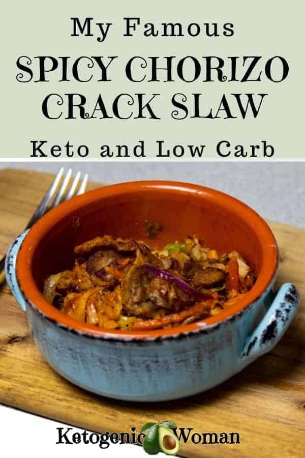 This spicy chorizo crack slaw is a low carb keto one pan dinner!