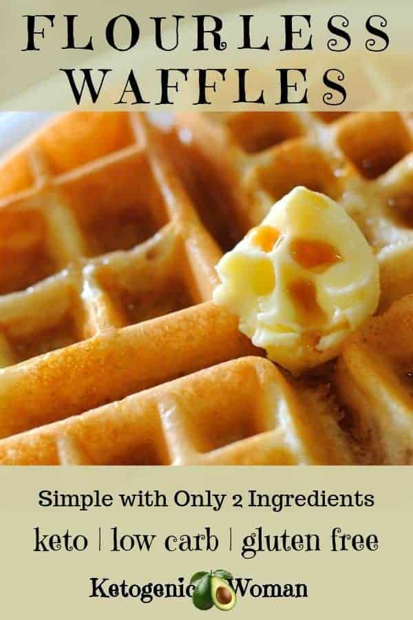 Easy low carb, keto waffles. 2 ingredient keto waffles, simple and flourless. 