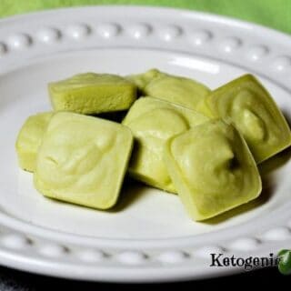 Matcha Tea Fat Bombs on white plate