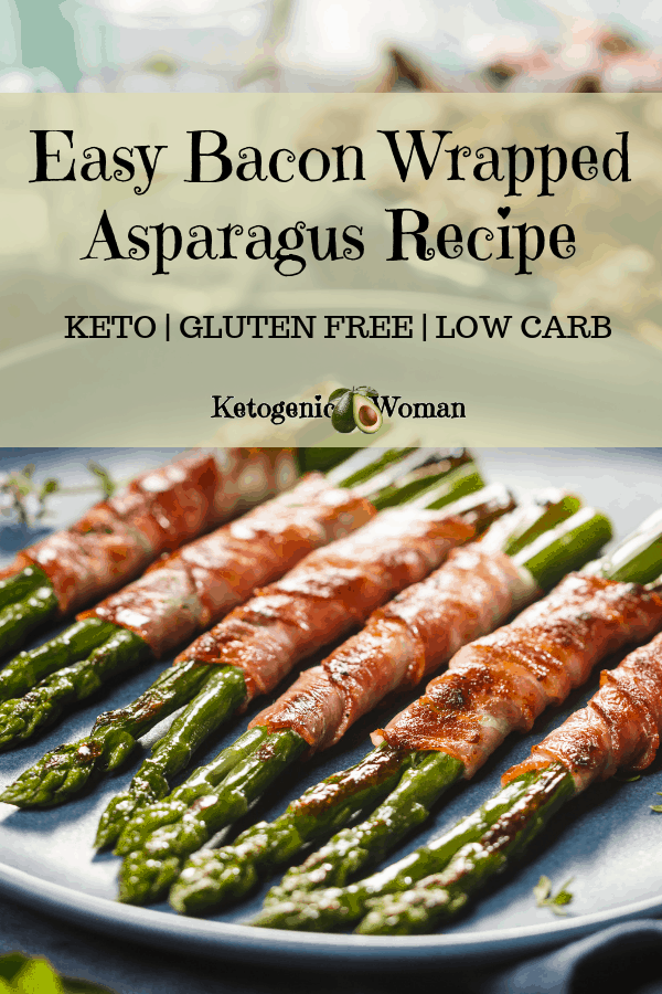 These Keto Bacon Wrapped Asparagus Bundles with Maple Glaze are perfect appetizers for Keto Holiday entertaining! 