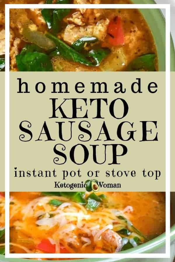 Keto Sausage Soup with Peppers and Spinach (Instant Pot/Stovetop ...