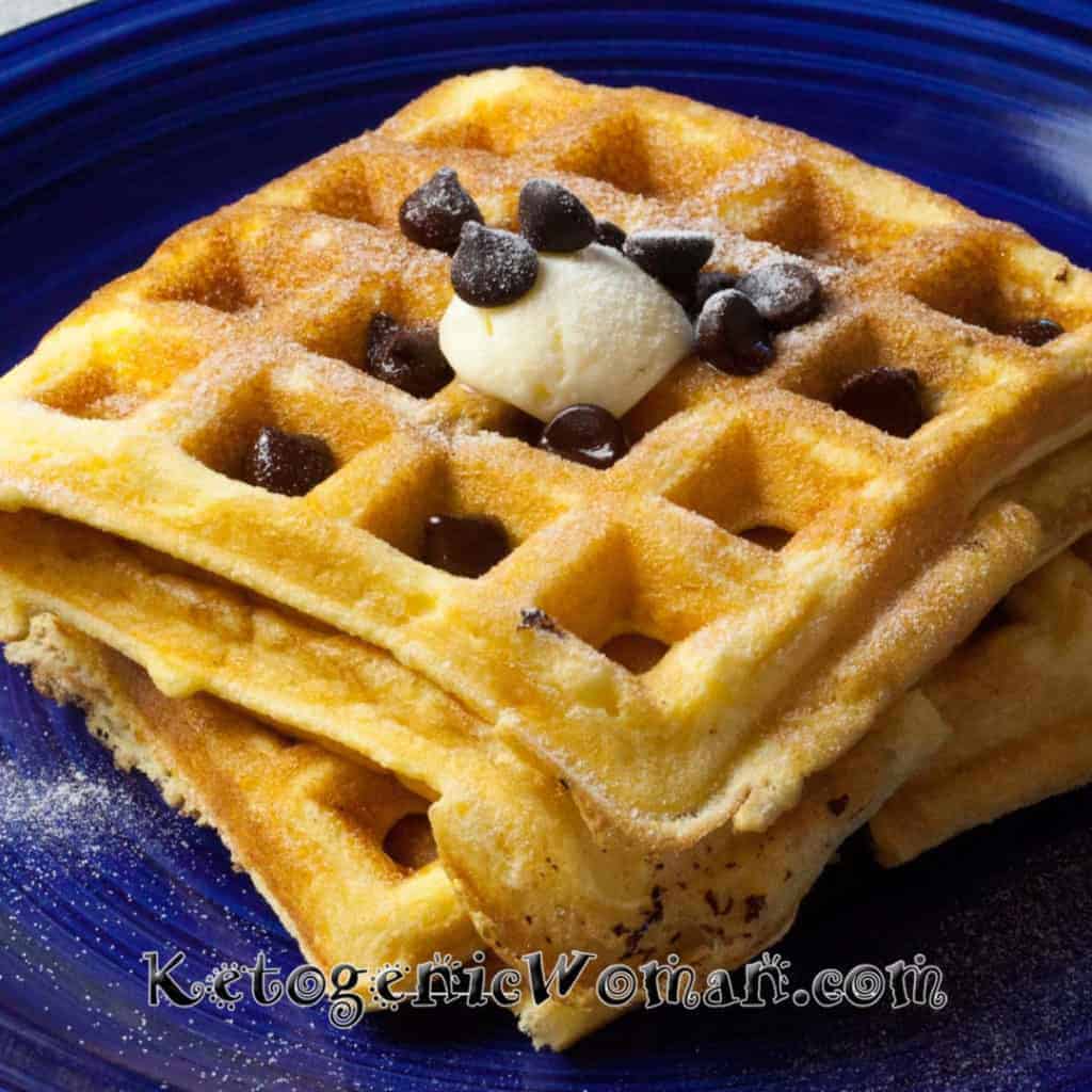 Keto Waffles with Chocolate Chips