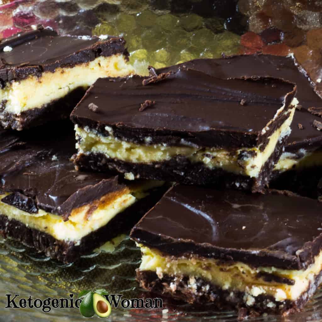 Low Carb Christmas Dessert - Keto Nanaimo Bars sugar free and gluten free