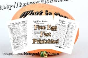 Free keto Egg Fast printable food tracker, rules and grocery list