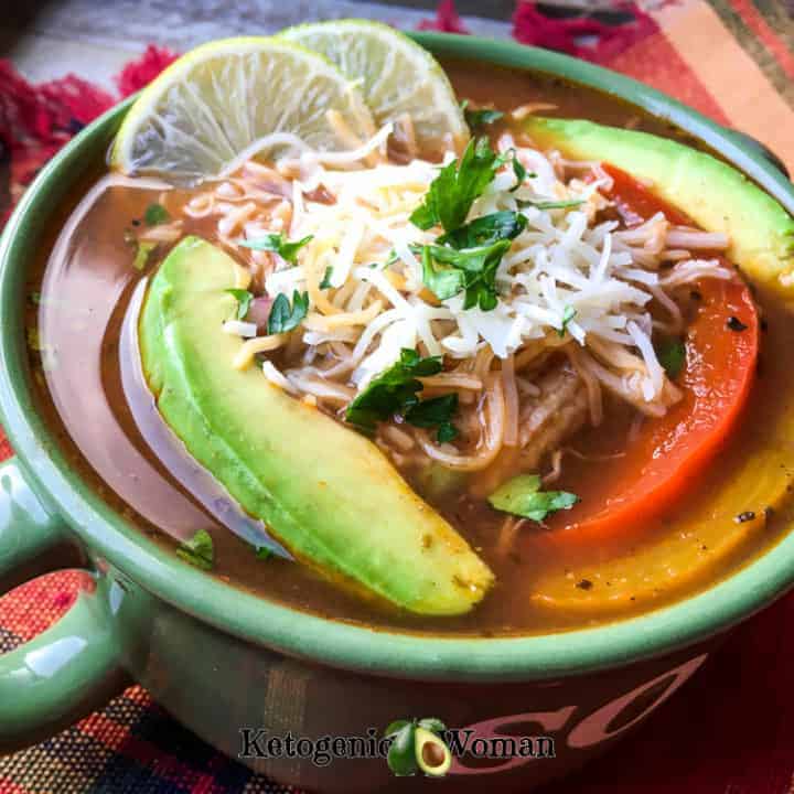 Keto Low Carb Mexican Chicken Fajita Soup Recipe