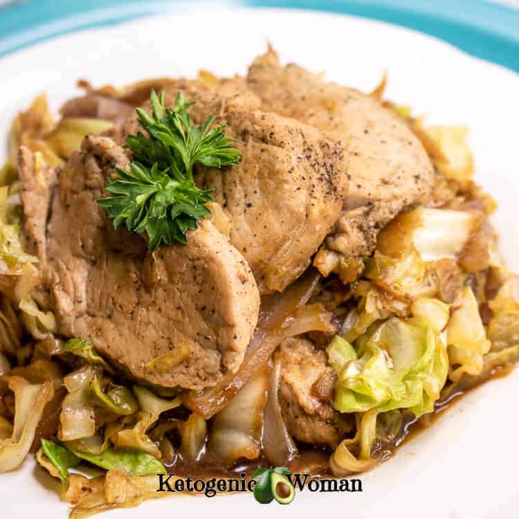 Low Carb Pork Tenderloin and Cabbage Skillet