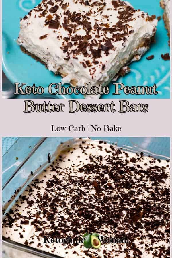 No Bake Keto Low Carb Chocolate Peanut Butter Cheesecake Dessert Bars