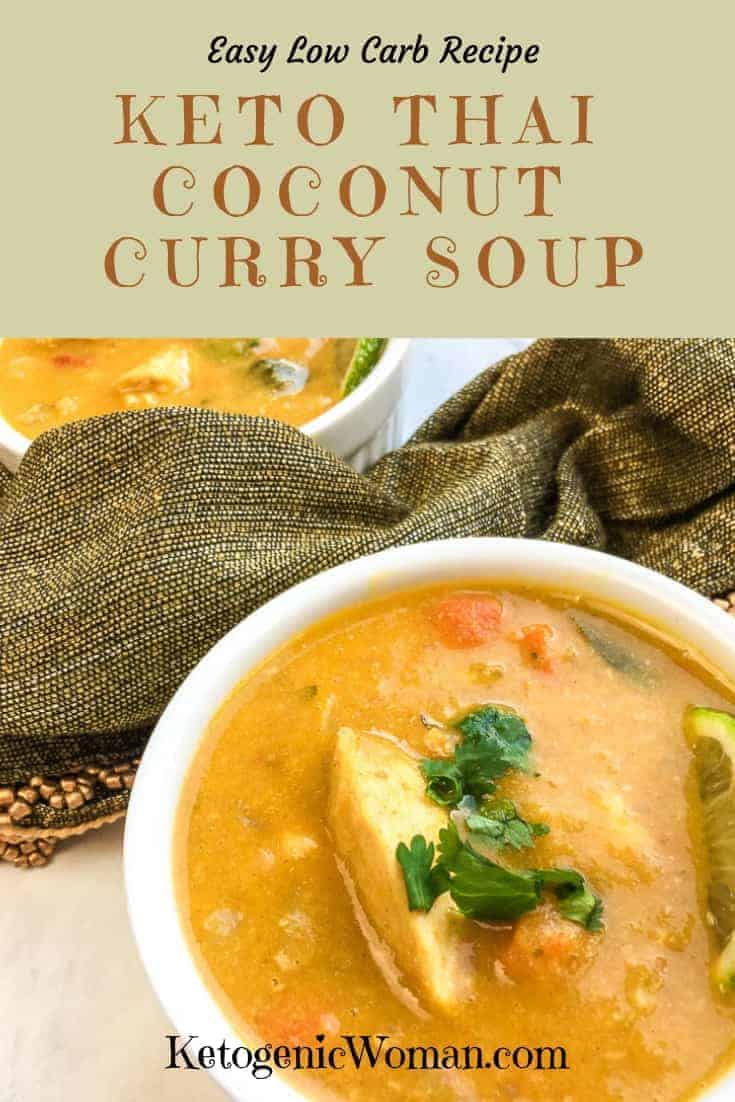 Keto Thai Coconut Curry Chicken Soup