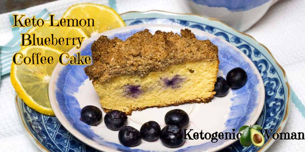 Keto Lemon Blueberry Coffee Cake with Crumb Topping is gluten free and sugar free!