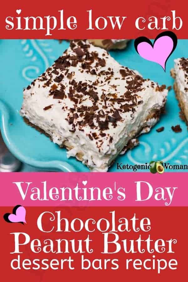 Valentine's day chocolate peanut butter dessert bars recipe