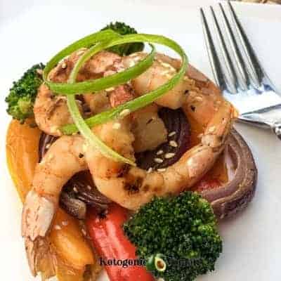 Keto Asian Shrimp and Veggies on a plate