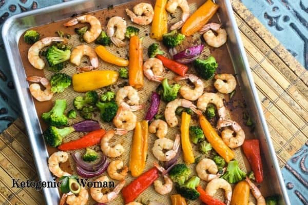 Shrimp and veggies on Sheet Pan