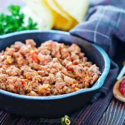 Spicy beef for keto tacos