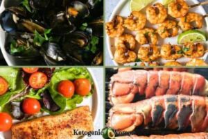 Keto Seafood collage