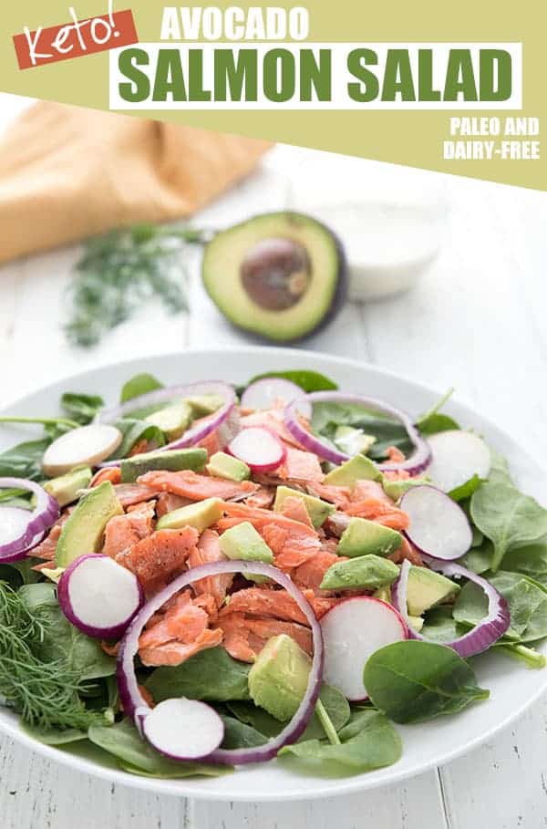 Salmon Salad with Avocado and Spinach