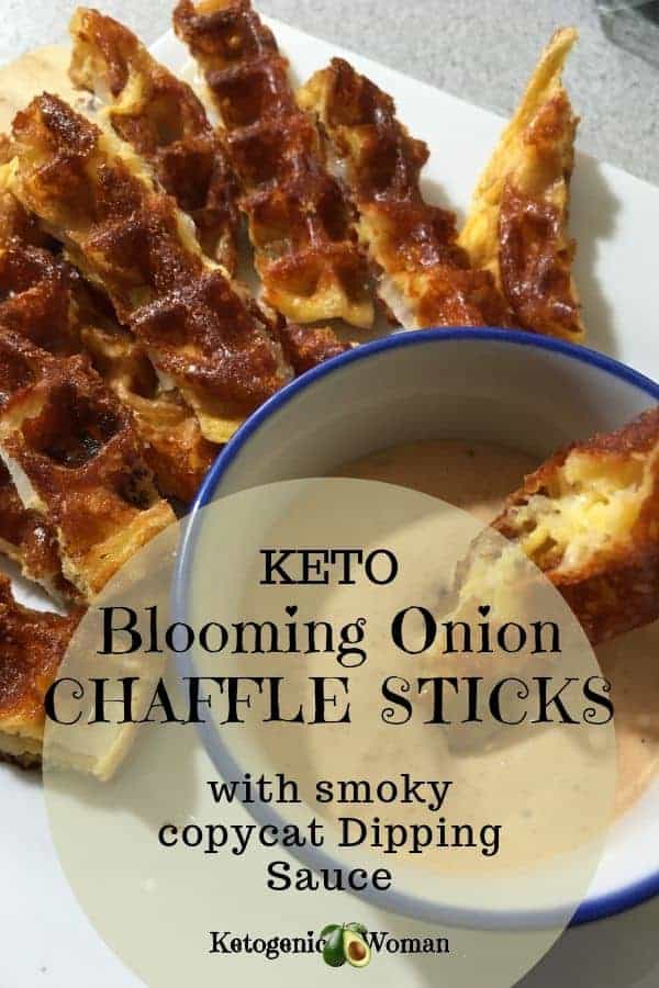 low carb blooming onion chaffles sticks