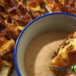 Blooming Onion Chaffle with Dipping Sauce