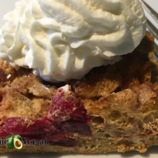 Pumpkin Cranberry Chaffle Pudding with Whip Cream