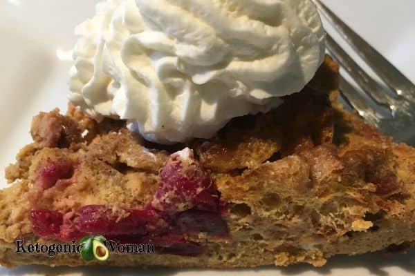 Pumpkin Cranberry Chaffle Pudding with Whip Cream