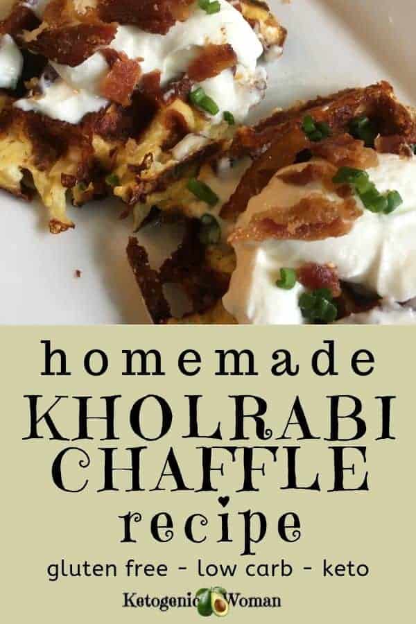 Crunchy Kholrabi Breakfast Keto Chaffle Waffle recipe