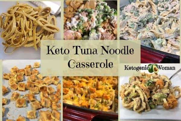 Making Keto Tuna Noodle Casserole Collage