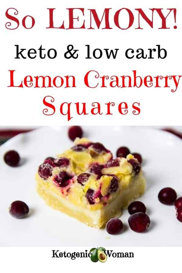 Keto Lemon Cranberry Bar on a plate