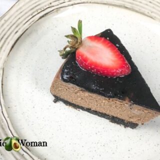 Chocolate Cheesecake slice on plate