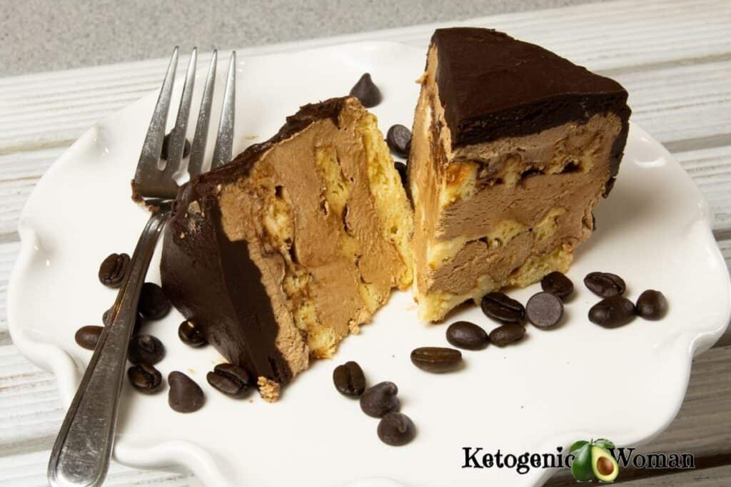 coffee crisp chaffle slices on plate