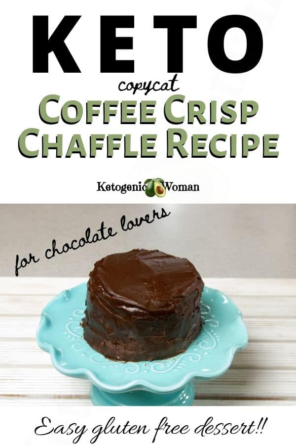 Keto copycat coffee crisp chaffle recipe for chocolate lovers.
