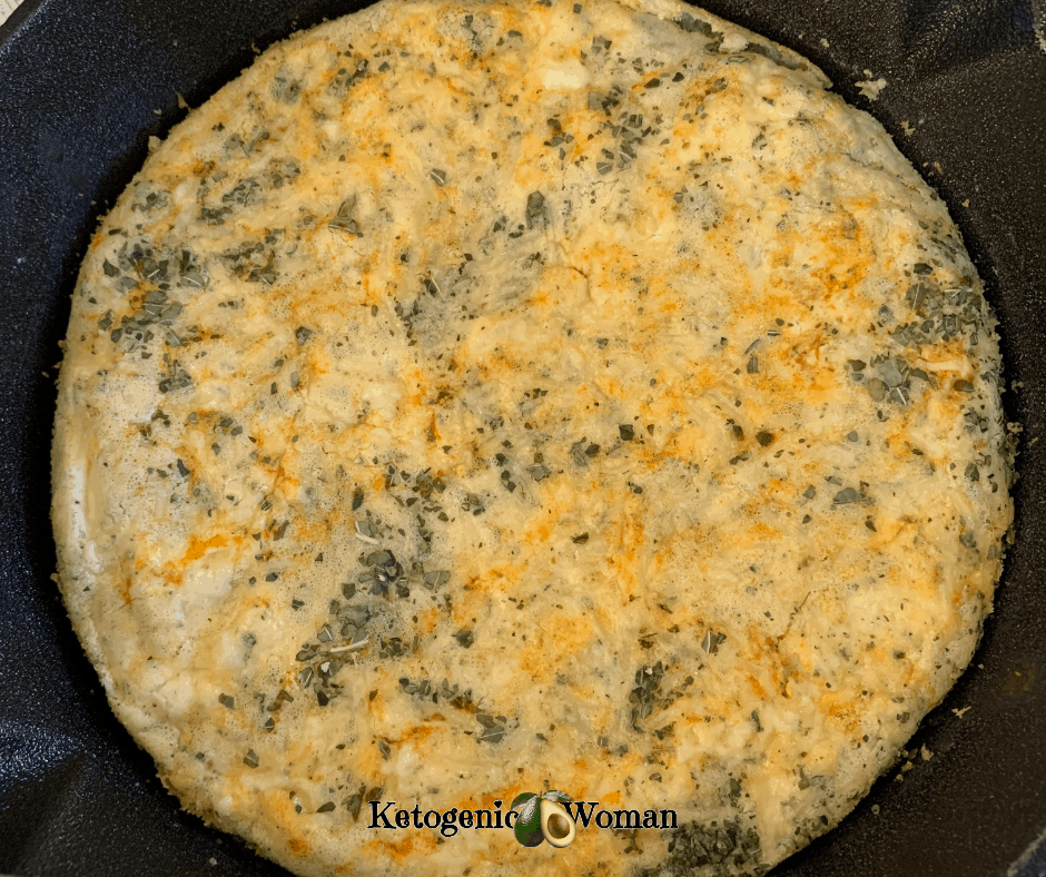 Whole Keto Pizza in Cast Iron Pan