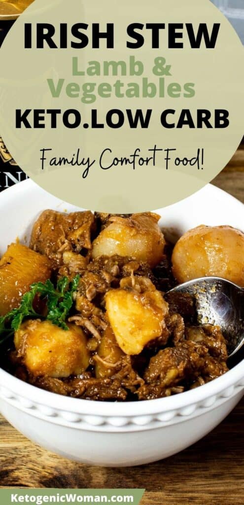 Pinterest pin for keto irish stew