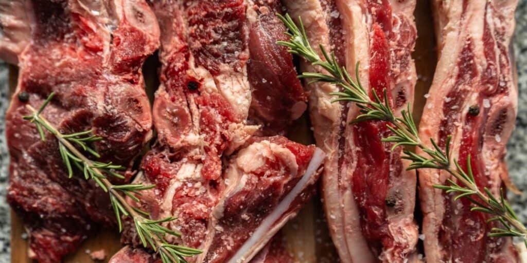 closeup of cross cut beef short ribs