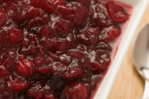 sugar free cranberry sauce in white bowl