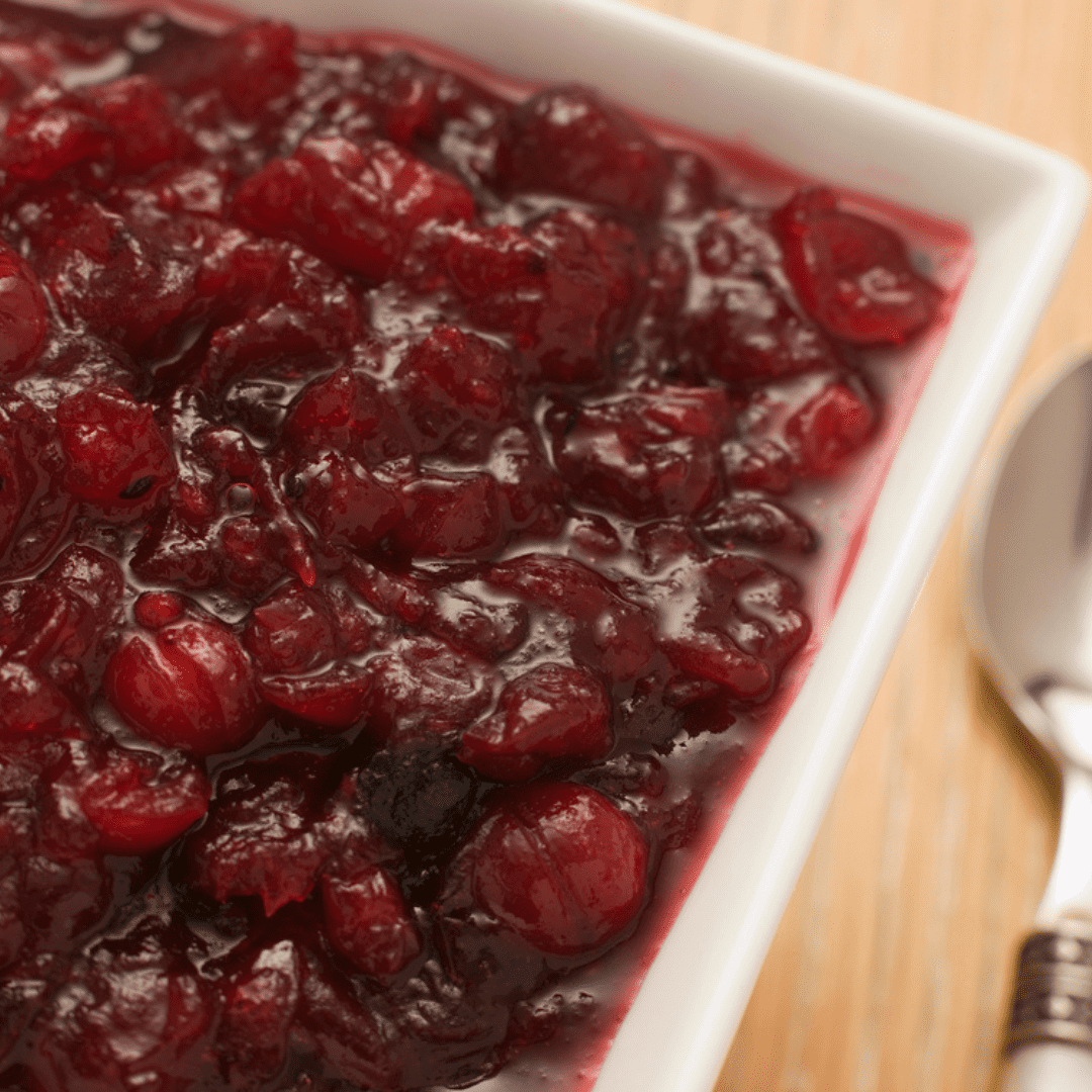 sugar free cranberry sauce in white bowl