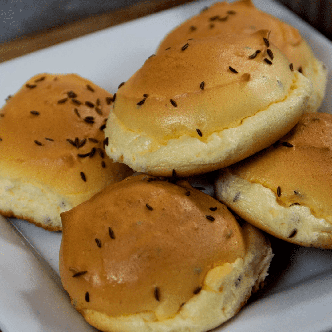 Keto dinner buns on white plate