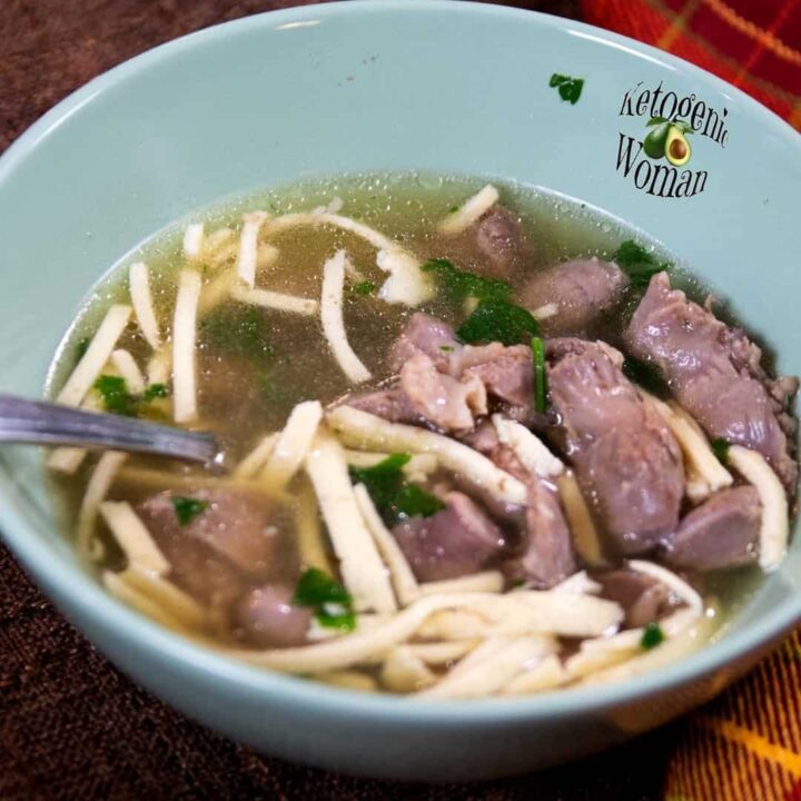 bowl of chicken gizzard soup