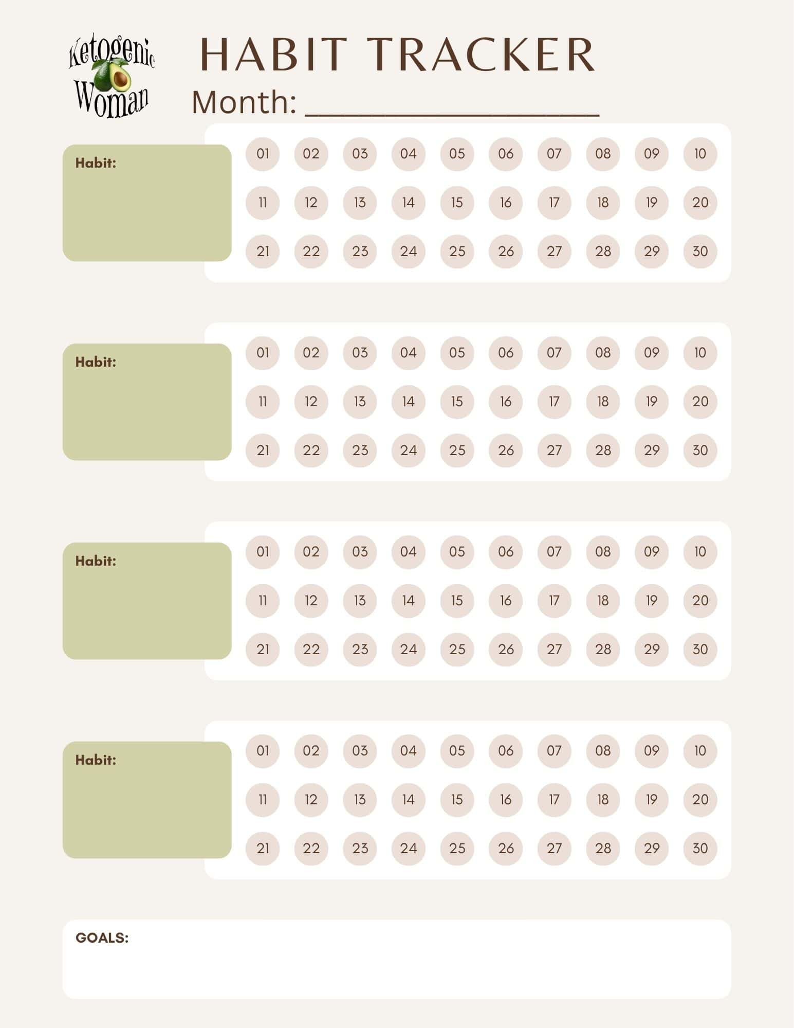 Blank Habit Tracker